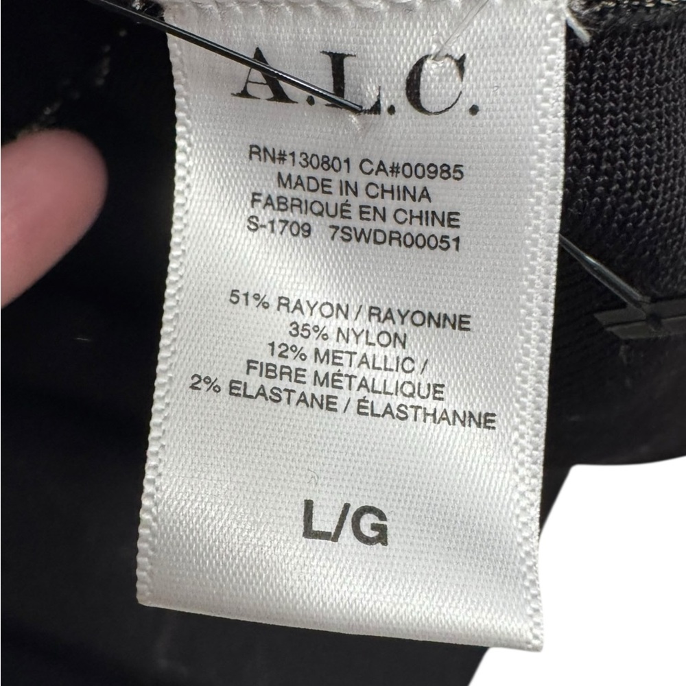 A.L.C $595 Retail Kilmer Crewneck Sleeveless Metallic Knit Dress, Size Large - Picture 13 of 13